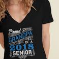 Proud Grandpa Of 2018 Senior T-Shirt Student Graduation Women's Jersey Short Sleeve Deep V-Neck Tshirt