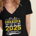 Proud Grandpa Of a 2025 Senior Graduate Graduation Women's Jersey Short Sleeve Deep V-Neck Tshirt