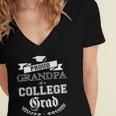 Proud Grandpa Of a College Grad 2019 Family Graduation Shirt Women's Jersey Short Sleeve Deep V-Neck Tshirt