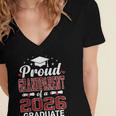 Proud Grandparent Of A 2026 Graduate Class Of Graduation Women's Jersey Short Sleeve Deep V-Neck Tshirt