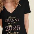 Proud Granny Of A 2026 Senior Graduate Graduation Women's Jersey Short Sleeve Deep V-Neck Tshirt