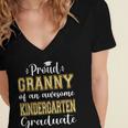 Proud Granny Of Kindergarten Graduate 2024 Graduation Granny Women's Jersey Short Sleeve Deep V-Neck Tshirt