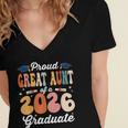 Proud Great Aunt Of a Class Of 2026 Graduate Graduation Women's Jersey Short Sleeve Deep V-Neck Tshirt