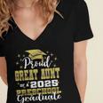 Proud Great Aunt Of Preschool Graduate 2025 Graduation Women's Jersey Short Sleeve Deep V-Neck Tshirt
