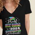 Proud Great Grandma Of Kindergarten Graduate 2024 Graduation Women's Jersey Short Sleeve Deep V-Neck Tshirt