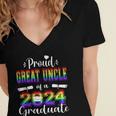 Proud Great Uncle Of 2024 Graduate Class 2024 Graduation Women's Jersey Short Sleeve Deep V-Neck Tshirt