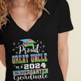 Proud Great Uncle Of Kindergarten Graduate 2024 Graduation Women's Jersey Short Sleeve Deep V-Neck Tshirt