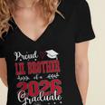 Proud Lil Brother Of a Class Of 2026 Graduate For Graduation Women's Jersey Short Sleeve Deep V-Neck Tshirt