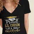 Proud Lil Cousin Of a 2026 Graduate Class Senior Graduation Women's Jersey Short Sleeve Deep V-Neck Tshirt