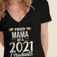 Proud Mama Of A 2021 Graduate Graduation Clothes MBA PhD Women's Jersey Short Sleeve Deep V-Neck Tshirt