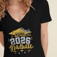 Proud Mama Of A 2026 Graduate Grad Senior Graduation Women's Jersey Short Sleeve Deep V-Neck Tshirt