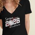 Proud Mama Of A 2026 Senior Baseball Graduation Mom Women's Jersey Short Sleeve Deep V-Neck Tshirt