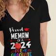 Proud MEMAW Of 2024 Pre-K Graduation Graduate Senior 2024 Women's Jersey Short Sleeve Deep V-Neck Tshirt