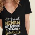 Proud Memaw Of 2026 Graduate College Graduation Women's Jersey Short Sleeve Deep V-Neck Tshirt