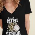 Proud Mimi Of A 2026 Senior Baseball Graduation Leopard Women's Jersey Short Sleeve Deep V-Neck Tshirt
