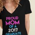 Proud Mom Of A 2017 Graduate Graduation Tee T-Shirt Women's Jersey Short Sleeve Deep V-Neck Tshirt