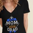Proud Mom Of A 2018 Graduate Graduation Grad Women's Jersey Short Sleeve Deep V-Neck Tshirt