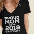 Proud Mom Of A 2018 Graduate Senior Class Graduation T-Shirt Women's Jersey Short Sleeve Deep V-Neck Tshirt