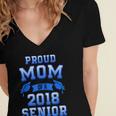 Proud Mom Of 2018 Senior GraduationShirt Women's Jersey Short Sleeve Deep V-Neck Tshirt