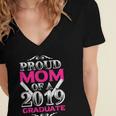 Proud Mom Of 2019 Graduate Class 2019 Tshirt Graduation Women's Jersey Short Sleeve Deep V-Neck Tshirt
