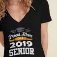 Proud Mom Of A 2019 Senior Graduation Class Outfit T-Shirt Women's Jersey Short Sleeve Deep V-Neck Tshirt