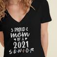 Proud Mom Of a 2021 Senior Graduation Women's Jersey Short Sleeve Deep V-Neck Tshirt