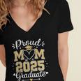 Proud Mom Of a 2025 Graduate Class Of 2025 Graduation Women's Jersey Short Sleeve Deep V-Neck Tshirt