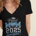 Proud Mom Of a 2025 Graduate For Class Of 2025 Graduation Women's Jersey Short Sleeve Deep V-Neck Tshirt