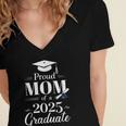 Proud Mom Of a 2025 Graduate Graduation Senior Moms Women's Jersey Short Sleeve Deep V-Neck Tshirt