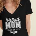 Proud Mom Of 2025 Graduate Senior Mom 25 Graduation Women's Jersey Short Sleeve Deep V-Neck Tshirt