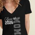 Proud Mom Of A 2026 Graduate Grad Senior Mother Graduation Women's Jersey Short Sleeve Deep V-Neck Tshirt