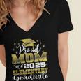 Proud Mom Of 5th Grade Graduate 2025 Elementary Graduation Women's Jersey Short Sleeve Deep V-Neck Tshirt