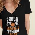 Proud Mom Of Basketball Senior 2026 Graduation Women's Jersey Short Sleeve Deep V-Neck Tshirt