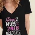 Proud Mom Of A Class 2018 GraduateShirt Graduation Women's Jersey Short Sleeve Deep V-Neck Tshirt
