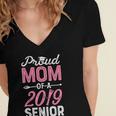 Proud Mom Of A Class 2019 SeniorShirt Graduation Women's Jersey Short Sleeve Deep V-Neck Tshirt