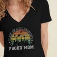 Proud Mom Of a Class Of 2021 Graduate Senior 21 Graduation Women's Jersey Short Sleeve Deep V-Neck Tshirt