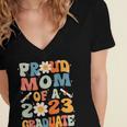 Proud Mom Of A Class Of 2023 Graduated Graduation Women Women's Jersey Short Sleeve Deep V-Neck Tshirt
