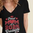 Proud Mom Of a Class Of 2025 Graduate Senior Graduation Women's Jersey Short Sleeve Deep V-Neck Tshirt