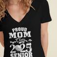 Proud Mom Class Of 2025 Graduation Senior Golf Player Mom Women's Jersey Short Sleeve Deep V-Neck Tshirt