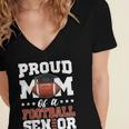 Proud Mom Of a Football Senior 2026 Graduation Gifts Women's Jersey Short Sleeve Deep V-Neck Tshirt