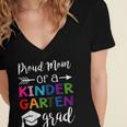 Proud Mom Of A Kindergarten Grad Shirt Graduation Women's Jersey Short Sleeve Deep V-Neck Tshirt