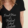 Proud Mom Medical School Graduate Graduation T-Shirt Women's Jersey Short Sleeve Deep V-Neck Tshirt