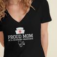 Proud Mom Of a Nursing Graduate Nurse Senior 2026 Graduation Women's Jersey Short Sleeve Deep V-Neck Tshirt