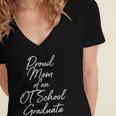 Proud Mom OT School Graduate Graduation Tee Women's Jersey Short Sleeve Deep V-Neck Tshirt