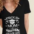 Proud Mom Of PhD Graduate Doctorate Graduation Women's Jersey Short Sleeve Deep V-Neck Tshirt