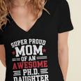 Proud Mom Of PhDaughter PhD Degree Graduate Graduation Women's Jersey Short Sleeve Deep V-Neck Tshirt