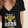 Proud Mom Of Two Class Of 2025 Graduates Twins Graduation Women's Jersey Short Sleeve Deep V-Neck Tshirt