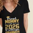 Proud Mommy Of A 2026 College Graduate Shirt Graduation Women's Jersey Short Sleeve Deep V-Neck Tshirt