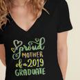 Proud Mother Of a 2019 Graduate Graduation T-Shirt Women's Jersey Short Sleeve Deep V-Neck Tshirt