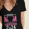 PROUD MUM OF A Pre-K GRAD 2024 Pre-K Graduation 2024 Mom Women's Jersey Short Sleeve Deep V-Neck Tshirt